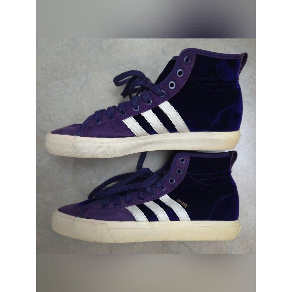 Adidas Men's Matchcourt High RX Na-Kel Smith Purple Velvet Sneaker Size 9 - Picture 3 of 9